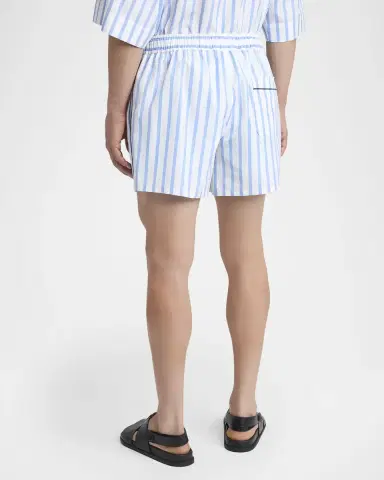 Dolce & Gabbana Men 's Cotton and Silk Stripe Drawstring Lounge Shorts | Thumbnail 3 Dolce & Gabbana Men 's Cotton and Silk Stripe Drawstring Lounge Shorts | Thumbnail 3