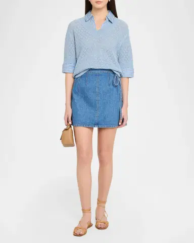 Tanya Taylor Esme Pointelle-Knit Layered Top | Thumbnail 2 Tanya Taylor Esme Pointelle-Knit Layered Top | Thumbnail 2