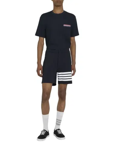 Thom Browne Men's 4-Bar Mid-Thigh Shorts | Thumbnail 1 Thom Browne Men's 4-Bar Mid-Thigh Shorts | Thumbnail 1