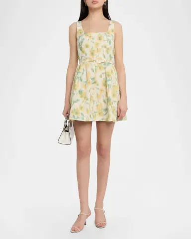 Tanya Taylor Paige Floral Taffeta Mini Dress | Thumbnail 2 Tanya Taylor Paige Floral Taffeta Mini Dress | Thumbnail 2