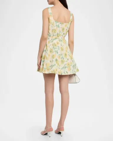 Tanya Taylor Paige Floral Taffeta Mini Dress | Thumbnail 3 Tanya Taylor Paige Floral Taffeta Mini Dress | Thumbnail 3