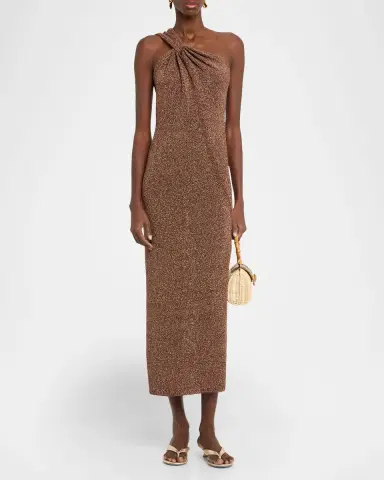 A.L.C. Mimi Metallic Asymmetric Midi Dress | Thumbnail 4 A.L.C. Mimi Metallic Asymmetric Midi Dress | Thumbnail 4