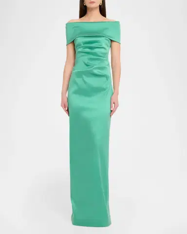 Rickie Freeman for Teri Jon Off-Shoulder Mikado Column Gown | Thumbnail 2 Rickie Freeman for Teri Jon Off-Shoulder Mikado Column Gown | Thumbnail 2