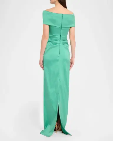 Rickie Freeman for Teri Jon Off-Shoulder Mikado Column Gown | Thumbnail 3 Rickie Freeman for Teri Jon Off-Shoulder Mikado Column Gown | Thumbnail 3
