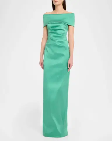 Rickie Freeman for Teri Jon Off-Shoulder Mikado Column Gown | Thumbnail 4 Rickie Freeman for Teri Jon Off-Shoulder Mikado Column Gown | Thumbnail 4