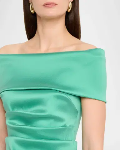 Rickie Freeman for Teri Jon Off-Shoulder Mikado Column Gown | Thumbnail 5 Rickie Freeman for Teri Jon Off-Shoulder Mikado Column Gown | Thumbnail 5