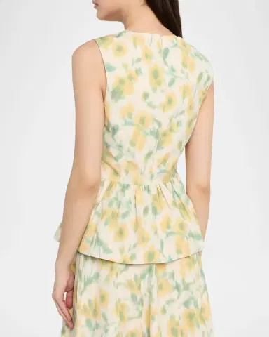 Tanya Taylor Astrid Floral-Printed Taffeta Top | Thumbnail 3 Tanya Taylor Astrid Floral-Printed Taffeta Top | Thumbnail 3
