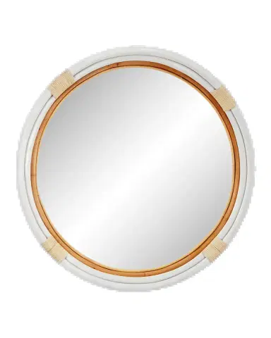 Old World Design Maeve 35" Large Rattan Mirror | Thumbnail 2 Old World Design Maeve 35" Large Rattan Mirror | Thumbnail 2