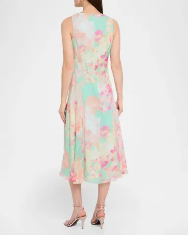 Rickie Freeman for Teri Jon Floral-Print Silk Chiffon Midi Dress | Thumbnail 3 Rickie Freeman for Teri Jon Floral-Print Silk Chiffon Midi Dress | Thumbnail 3