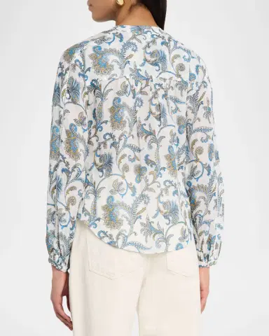 Veronica Beard Soleil Paisley-Print Ramie Blouse | Thumbnail 2 Veronica Beard Soleil Paisley-Print Ramie Blouse | Thumbnail 2