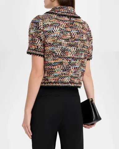 Maison Common Cotton-Blend Tweed Short-Sleeve Jacket | Thumbnail 3 Maison Common Cotton-Blend Tweed Short-Sleeve Jacket | Thumbnail 3