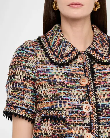 Maison Common Cotton-Blend Tweed Short-Sleeve Jacket | Thumbnail 5 Maison Common Cotton-Blend Tweed Short-Sleeve Jacket | Thumbnail 5