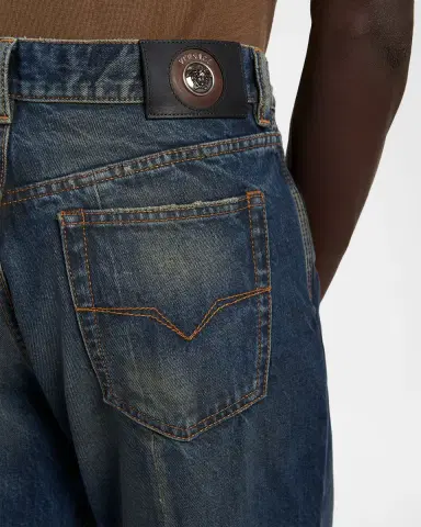 Versace Men's Straight-Leg Denim Jeans | Thumbnail 4 Versace Men's Straight-Leg Denim Jeans | Thumbnail 4
