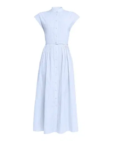 Adam Lippes Genevieve Striped Cotton Pleated Midi Shirtdress With Belt | Thumbnail 1 Adam Lippes Genevieve Striped Cotton Pleated Midi Shirtdress With Belt | Thumbnail 1