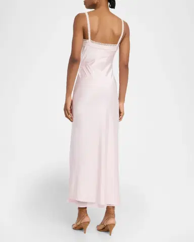 LoveShackFancy Annabeth Embroidered Satin Maxi Dress | Thumbnail 3 LoveShackFancy Annabeth Embroidered Satin Maxi Dress | Thumbnail 3