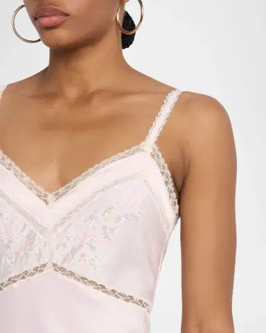 LoveShackFancy Annabeth Embroidered Satin Maxi Dress | Thumbnail 5 LoveShackFancy Annabeth Embroidered Satin Maxi Dress | Thumbnail 5