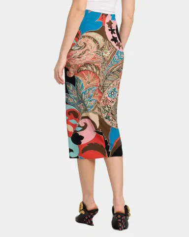 Etro Paisley-Print Draped Jersey Midi Skirt | Thumbnail 2 Etro Paisley-Print Draped Jersey Midi Skirt | Thumbnail 2