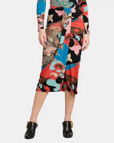 Etro Paisley-Print Draped Jersey Midi Skirt | Thumbnail 3 Etro Paisley-Print Draped Jersey Midi Skirt | Thumbnail 3