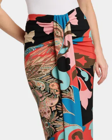 Etro Paisley-Print Draped Jersey Midi Skirt | Thumbnail 4 Etro Paisley-Print Draped Jersey Midi Skirt | Thumbnail 4