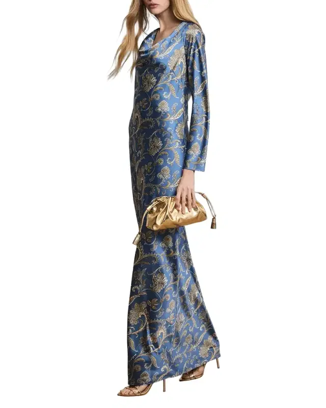 Ember Long-Sleeve Silk-Blend Dress Ember Long-Sleeve Silk-Blend Dress