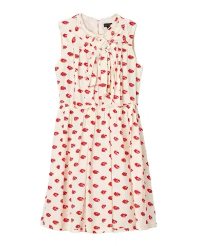Marc Jacobs Lips Pleated Midi Dress | Thumbnail 1 Marc Jacobs Lips Pleated Midi Dress | Thumbnail 1