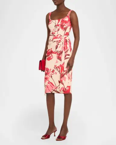 Chiara Boni La Petite Robe Ermy Sleeveless Pleated Floral-Print Dress | Thumbnail 4 Chiara Boni La Petite Robe Ermy Sleeveless Pleated Floral-Print Dress | Thumbnail 4