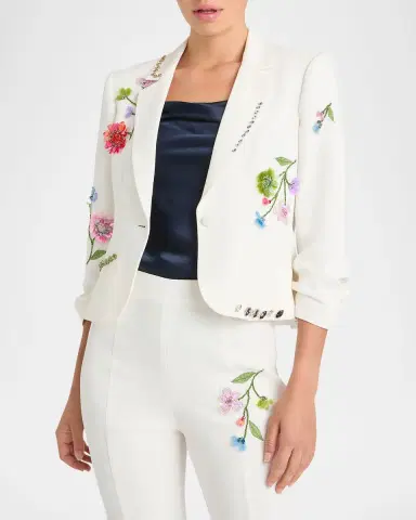 Cinq à Sept Khloe Floral Vine Le Petit Blazer | Thumbnail 3 Cinq à Sept Khloe Floral Vine Le Petit Blazer | Thumbnail 3