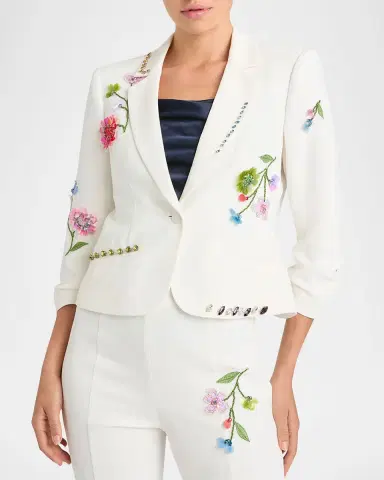 Cinq à Sept Khloe Floral Vine Le Petit Blazer | Thumbnail 4 Cinq à Sept Khloe Floral Vine Le Petit Blazer | Thumbnail 4