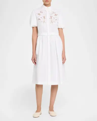 Dice Kayek Cotton Poplin Puff-Sleeve Shirtdress | Thumbnail 2 Dice Kayek Cotton Poplin Puff-Sleeve Shirtdress | Thumbnail 2
