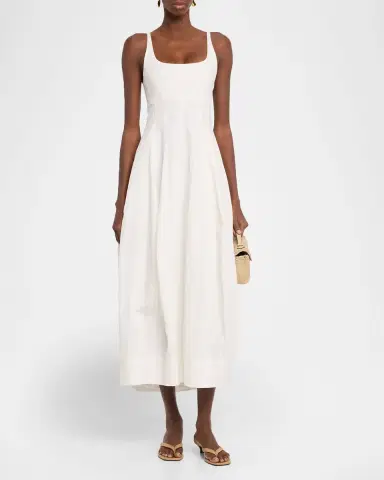 A.L.C. Nina Sleeveless Open-Back Cotton Midi Dress | Thumbnail 2 A.L.C. Nina Sleeveless Open-Back Cotton Midi Dress | Thumbnail 2