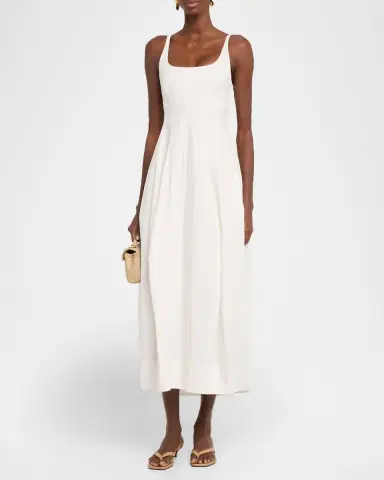 A.L.C. Nina Sleeveless Open-Back Cotton Midi Dress | Thumbnail 4 A.L.C. Nina Sleeveless Open-Back Cotton Midi Dress | Thumbnail 4