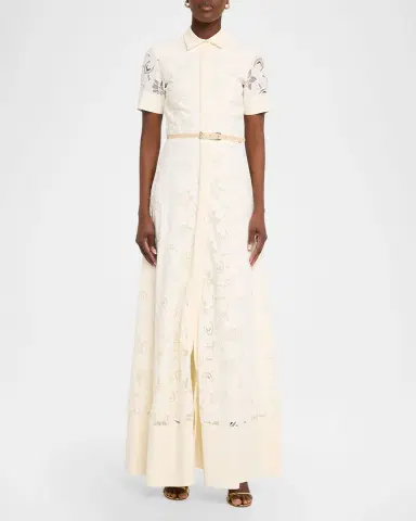 Chiara Boni La Petite Robe Feria Floral-Embroidered Maxi Shirtdress | Thumbnail 2 Chiara Boni La Petite Robe Feria Floral-Embroidered Maxi Shirtdress | Thumbnail 2