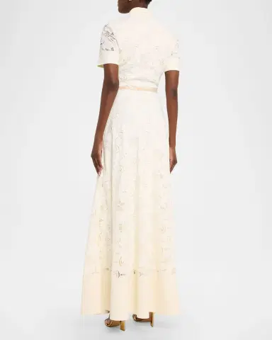 Chiara Boni La Petite Robe Feria Floral-Embroidered Maxi Shirtdress | Thumbnail 3 Chiara Boni La Petite Robe Feria Floral-Embroidered Maxi Shirtdress | Thumbnail 3