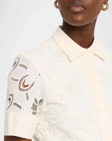 Chiara Boni La Petite Robe Feria Floral-Embroidered Maxi Shirtdress | Thumbnail 5 Chiara Boni La Petite Robe Feria Floral-Embroidered Maxi Shirtdress | Thumbnail 5
