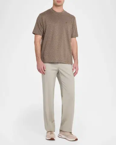 Emporio Armani Men's Icon Two-Tone Chevron Jacquard Jersey T-Shirt | Thumbnail 2 Emporio Armani Men's Icon Two-Tone Chevron Jacquard Jersey T-Shirt | Thumbnail 2