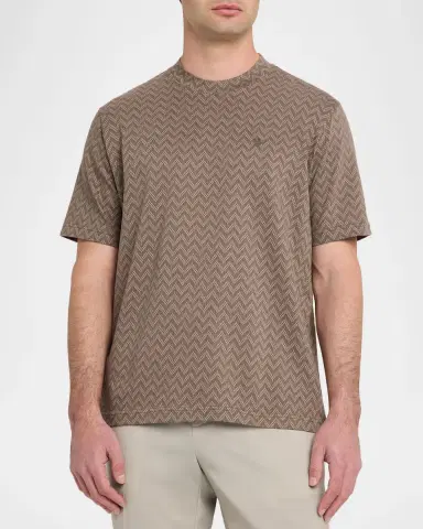 Emporio Armani Men's Icon Two-Tone Chevron Jacquard Jersey T-Shirt | Thumbnail 4 Emporio Armani Men's Icon Two-Tone Chevron Jacquard Jersey T-Shirt | Thumbnail 4