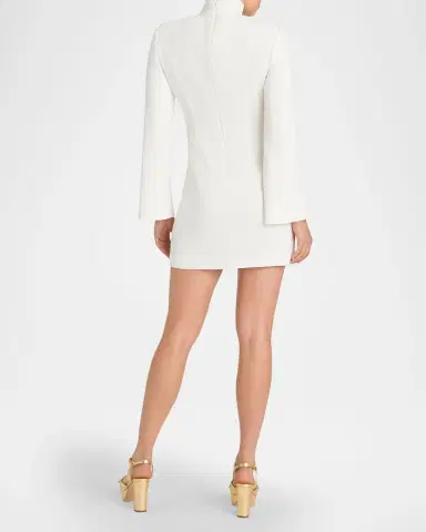 Cinq à Sept Drapey Crepe Mock-Neck Mini Dress | Thumbnail 3 Cinq à Sept Drapey Crepe Mock-Neck Mini Dress | Thumbnail 3