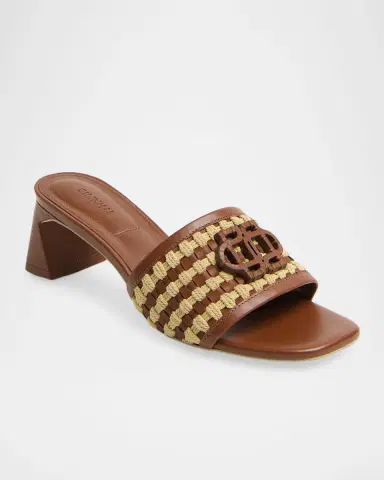 Simkhai Sydney Rope Woven Leather Block-Heel Sandals | Thumbnail 2 Simkhai Sydney Rope Woven Leather Block-Heel Sandals | Thumbnail 2