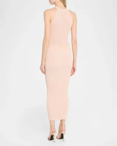 Chiara Boni La Petite Robe Niko Belted Knit Bodycon Halter Midi Dress | Thumbnail 3 Chiara Boni La Petite Robe Niko Belted Knit Bodycon Halter Midi Dress | Thumbnail 3