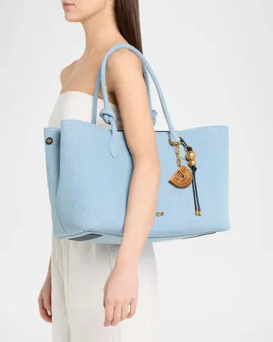 Cult Gaia Ariella Cotton Denim Tote Bag with Bag Charm | Thumbnail 2 Cult Gaia Ariella Cotton Denim Tote Bag with Bag Charm | Thumbnail 2
