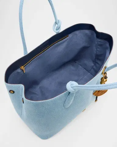 Cult Gaia Ariella Cotton Denim Tote Bag with Bag Charm | Thumbnail 4 Cult Gaia Ariella Cotton Denim Tote Bag with Bag Charm | Thumbnail 4