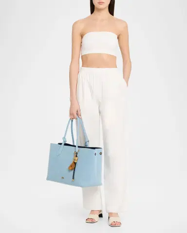 Cult Gaia Ariella Cotton Denim Tote Bag with Bag Charm | Thumbnail 5 Cult Gaia Ariella Cotton Denim Tote Bag with Bag Charm | Thumbnail 5