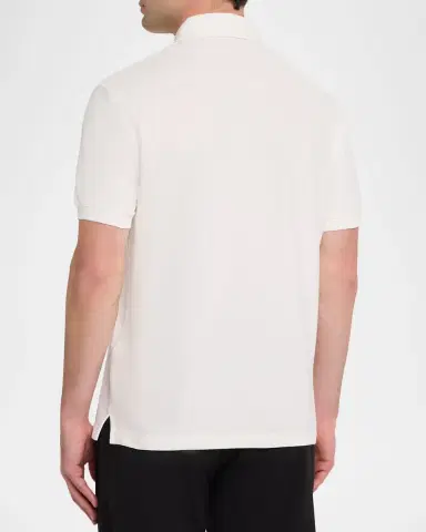 Emporio Armani Men's Cotton Pique Eagle Logo Polo Shirt | Thumbnail 3 Emporio Armani Men's Cotton Pique Eagle Logo Polo Shirt | Thumbnail 3