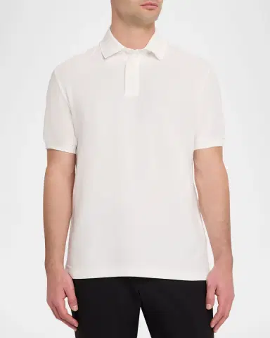 Emporio Armani Men's Cotton Pique Eagle Logo Polo Shirt | Thumbnail 4 Emporio Armani Men's Cotton Pique Eagle Logo Polo Shirt | Thumbnail 4