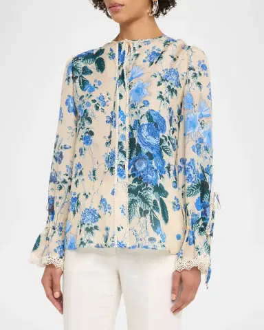 Kobi Halperin Daisy Lace Trim Long-Sleeve Blouse | Thumbnail 3 Kobi Halperin Daisy Lace Trim Long-Sleeve Blouse | Thumbnail 3