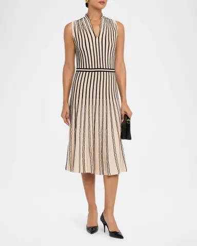 Misook Sleeveless Pleated Knit Midi Dress | Thumbnail 3 Misook Sleeveless Pleated Knit Midi Dress | Thumbnail 3