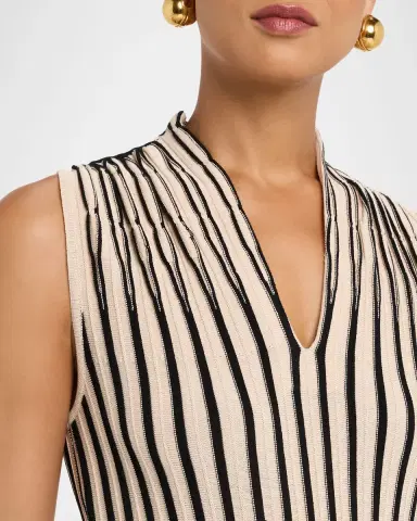 Misook Sleeveless Pleated Knit Midi Dress | Thumbnail 4 Misook Sleeveless Pleated Knit Midi Dress | Thumbnail 4
