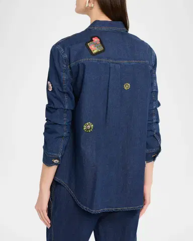 Cinq à Sept Vera Retro Love Denim Jacket | Thumbnail 3 Cinq à Sept Vera Retro Love Denim Jacket | Thumbnail 3