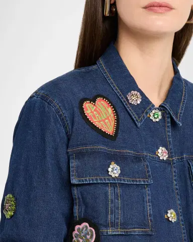 Cinq à Sept Vera Retro Love Denim Jacket | Thumbnail 5 Cinq à Sept Vera Retro Love Denim Jacket | Thumbnail 5