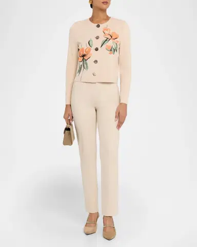 Misook Heritage Floral-Embroidered Knit Cardigan | Thumbnail 2 Misook Heritage Floral-Embroidered Knit Cardigan | Thumbnail 2